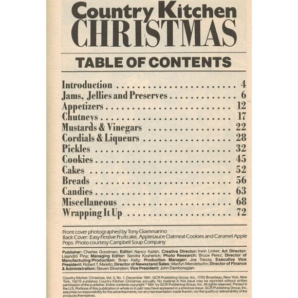 COUNTRY KITCHEN CHRISTMAS 100 DELECTABLE RECIPES VOL. 3, NO. 1 DEC. 1991 - Picture 4 of 5